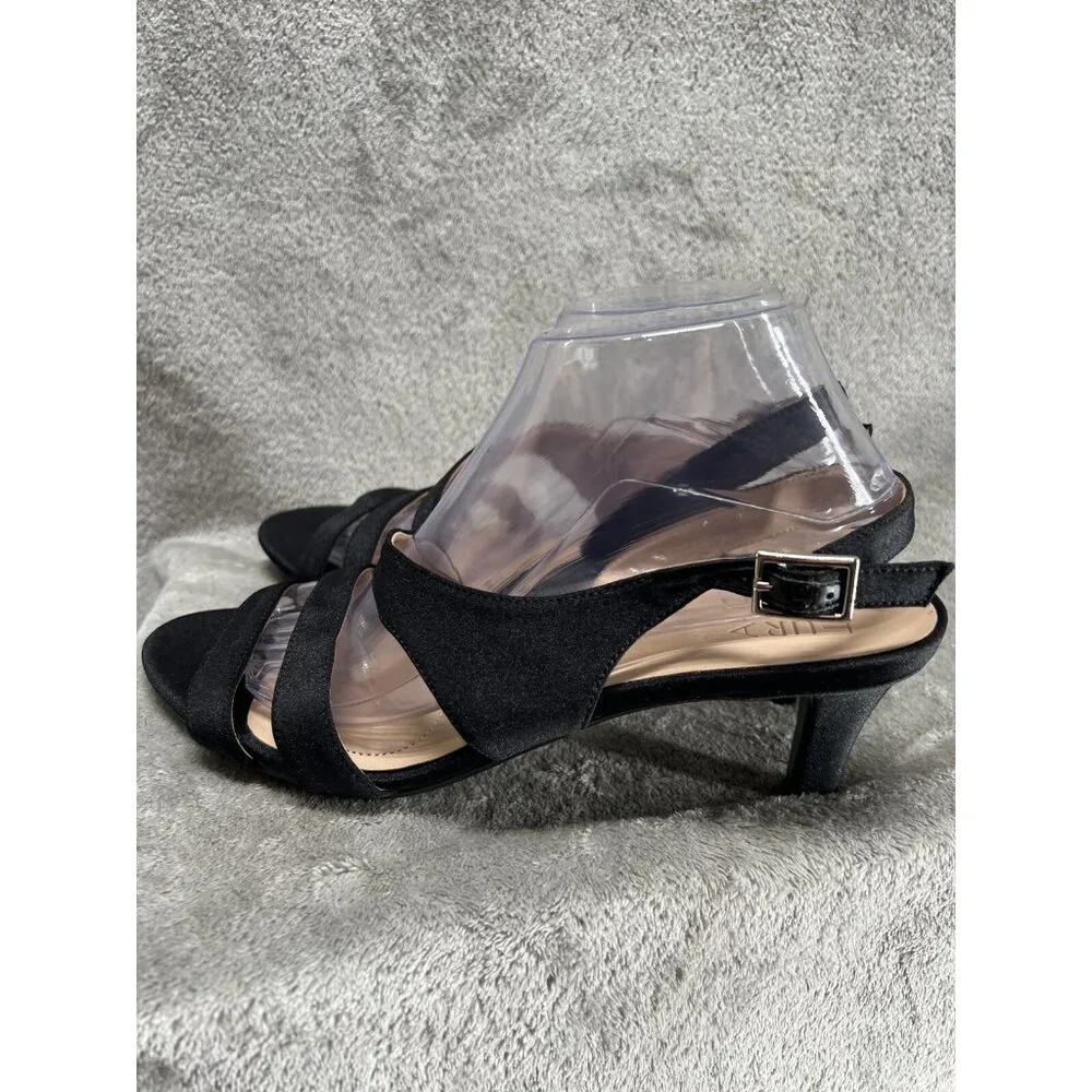 Naturalizer Taimi Strappy Mid Heel Slingback Dress Sandals Black 10 M D120 - Picture 3 of 8